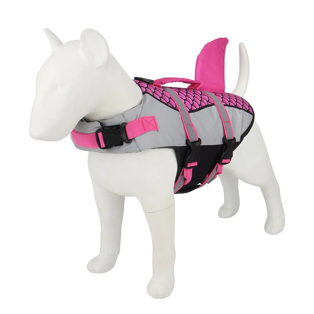 Scales Shark Swim Dog Clothes Pet Life Jacket Vest Harness Pet Swimming Summer Swimwear